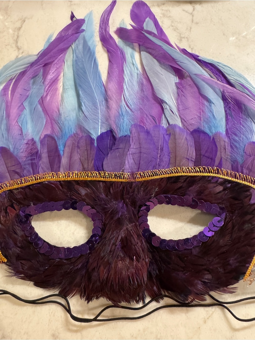 3 Feathered MARDI GRAS MASQUERADE PARTY MASK